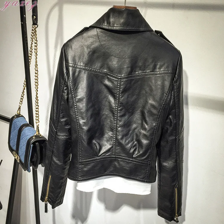 

Motorcycle PU Leather Jacket Women Winter Autumn New Fashion Coat 4 Color Zipper Outerwear Coats Jacket New 2020 Coat Jackets