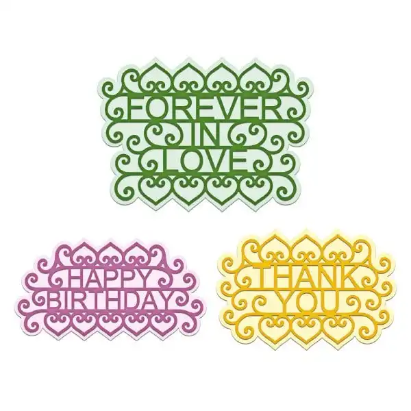 

Happy Birthday Thank You Die Set Metal Cutting Frame Dice 2021 New Templates DIY Scrapbooking Paper Making Crafts Cuts