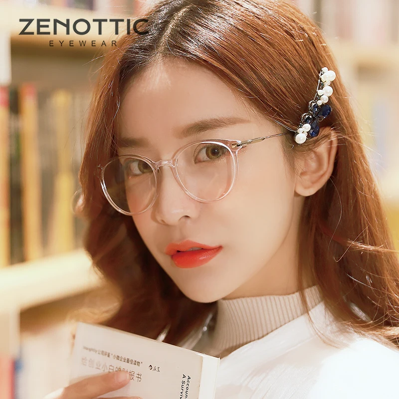 ZENOTTIC ретро круглые очки женские очки оправа оптическая близорукость очки винтажные ацетатные оправы Prescritpion очки BT4306