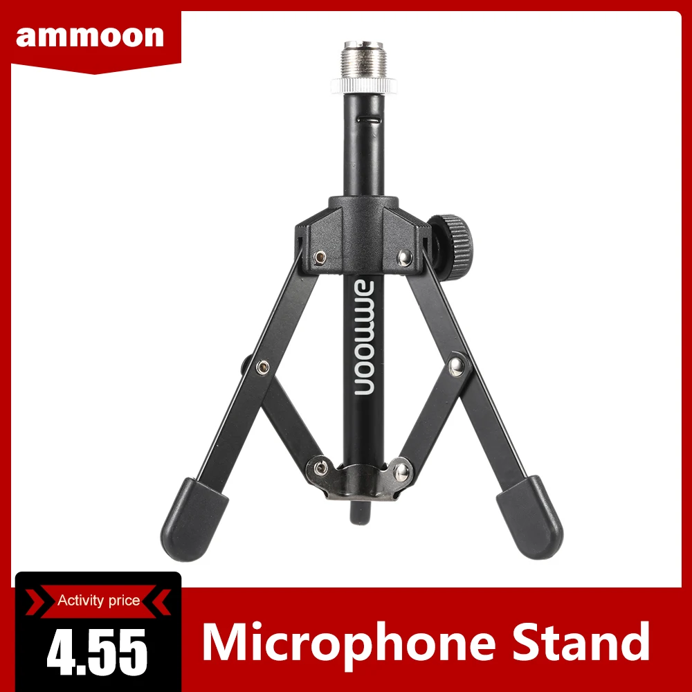 Ammoon MS-12 Складной Настольный Штатив для микрофона, подставка для микрофона, аксессуары для музыкальных инструментов