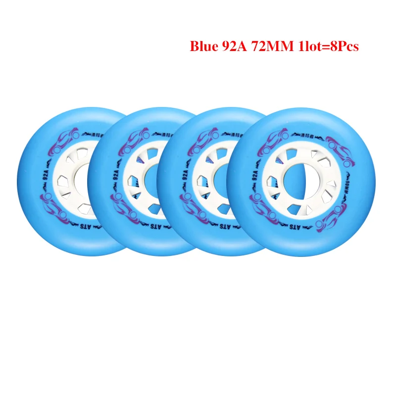 Blue 72mm 8pcs 92A Slide 80 76 72 мм встроенные колеса для роликовых коньков для слалома Slide обувь для катания на коньках для детей и взрослых для SEBA Powerslide LZ72 - Цвет: Blue 72mm 8pcs