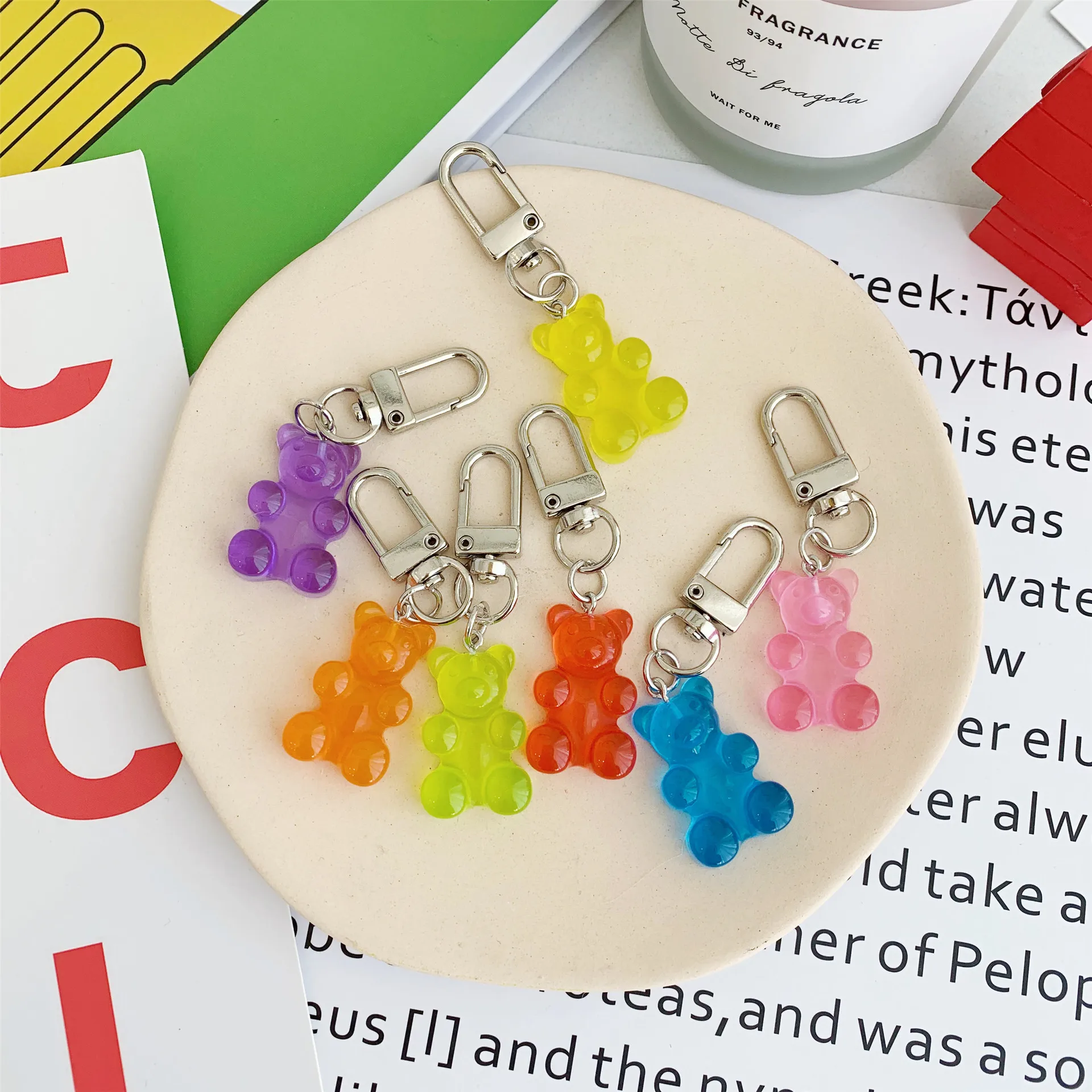 1 аппликации gummy bear брелок с плоской задней частью из смолы цвета ярких конфет