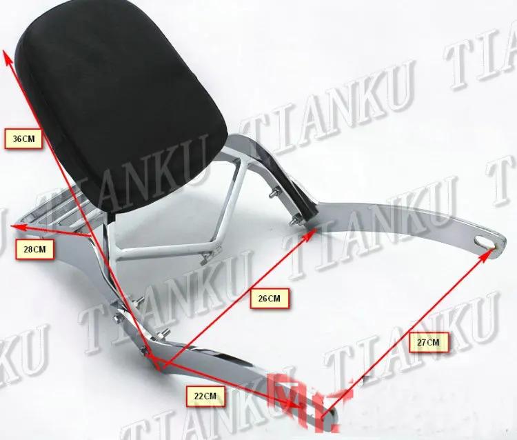 Высокое качество мотоцикл хромированная спинка Сисси Бар багажная стойка для