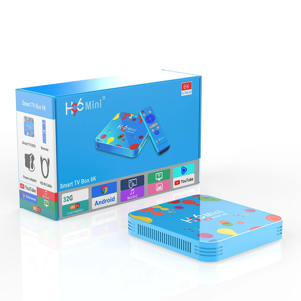 4 ГБ 128 ГБ H96 Мини Android 9,0 ТВ приставка Allwinner H6 четырехъядерный 6K H.265 Wifi netflix Youtube телеприставка H96mini 4 ГБ 32 ГБ