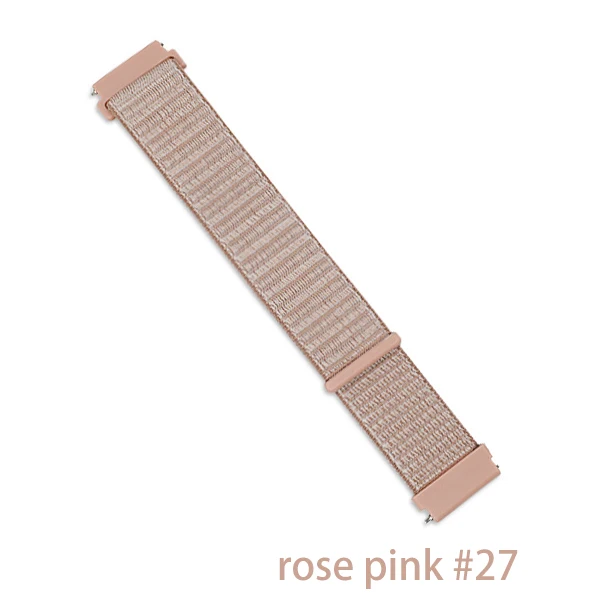 rose pink 27 Gear s3 Frontier ремешок для samsung galaxy watch 46 мм 42 мм S4 active 2 22 мм ремешок для часов amazfit bip/gtr 47 мм huawei watch gt ремешок - Цвет ремешка: rose pink 27