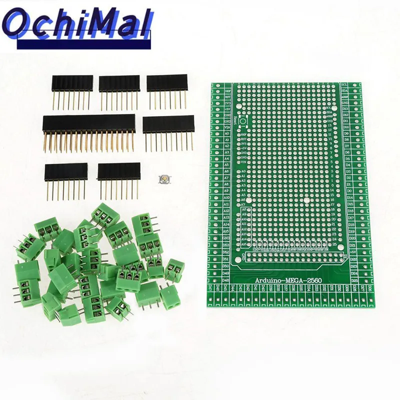 

26~16AWG Mega-2560 Prototype Screw Terminal Block Shield Board Socket Kit For Arduino Pcb Carrier And Fr-4 Glass Fiber