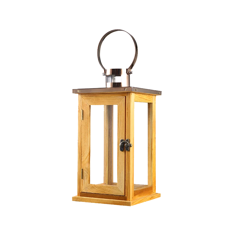 Скандинавский Ретро Золотой подсвечник деревянный Железный фонарь наружный