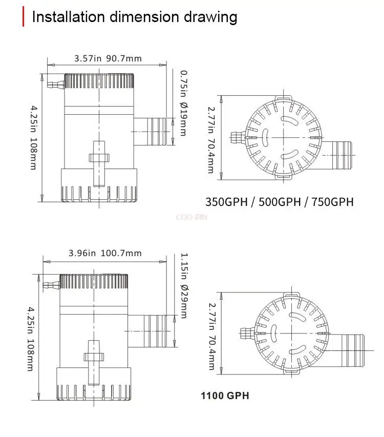 12v/24v откачивающий насос водяного насоса для погружной лодки круизного судна