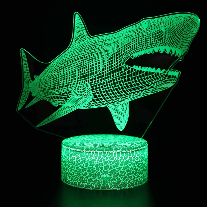 Настольное украшение Акула 3d настольный светильник для девочки комнатная лампа