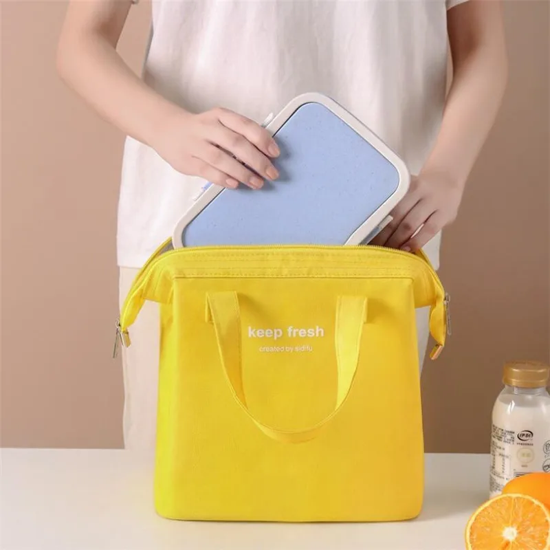 

Функциональный однотонный охлаждающий Ланч-бокс, портативная изолированная сумка для ланча, Большая водонепроницаемая сумка-тоут для еды, ...
