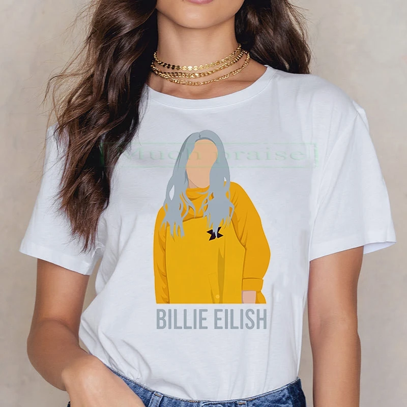 Женская футболка в стиле Харадзюку Billie Eilish модная хип-хоп 90s | Мужская одежда
