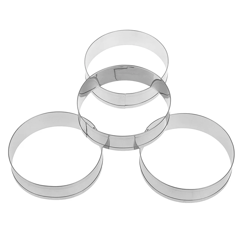 

4 Pcs/set Stainless Steel English Muffin Rings Egg Pancake Biscuit Crumpet Cutter French Dessert Tray Baking Decorating Tools