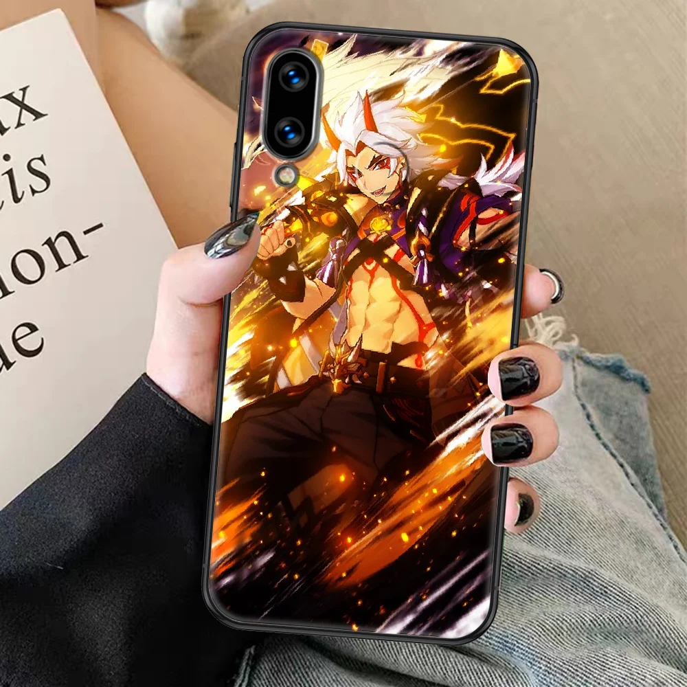 Ударопрочный чехол ataki Arataki oитто Genshin для Huawei Honor 6A 7A 7C 8A 8X 8 9 9X 10 10i 20 Lite Pro черный