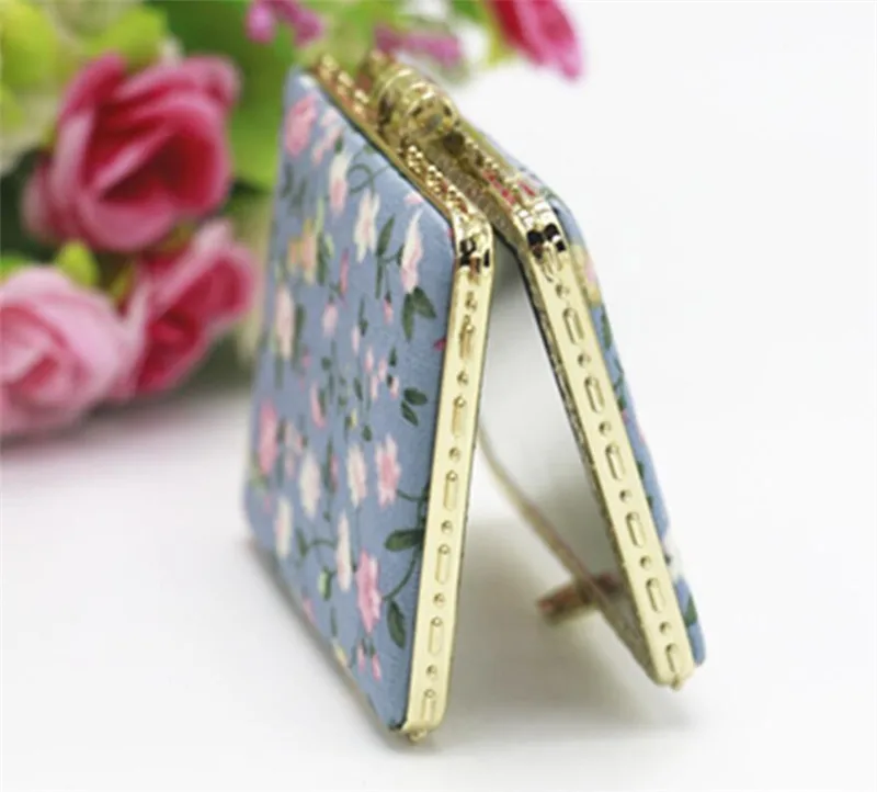 Hot 100pcs/lot Mini Makeup Compact Pocket Floral Mirror Portable Two-side Folding Make Up Women Vintage Cosmetic Mirrors | Красота и