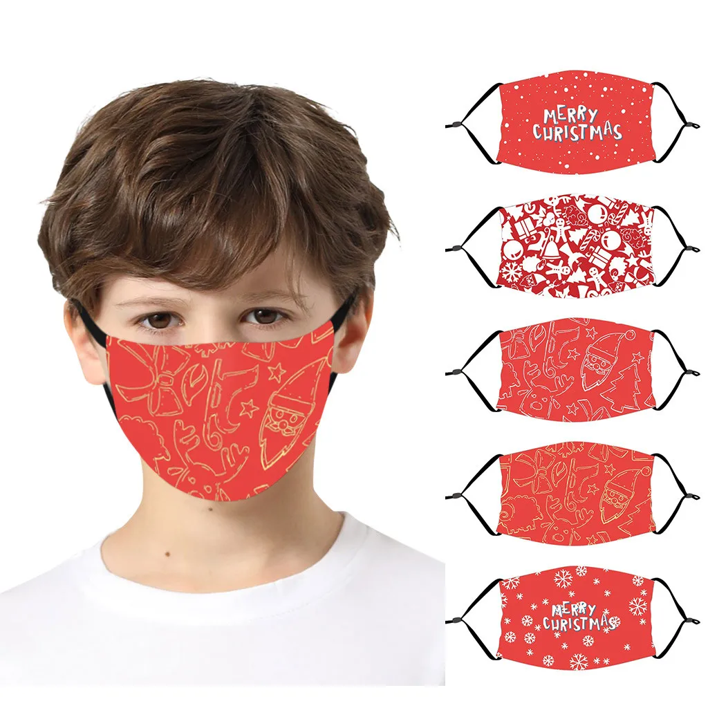 1 шт. детская Регулируемая Рождественская маска с мультяшным рисунком |