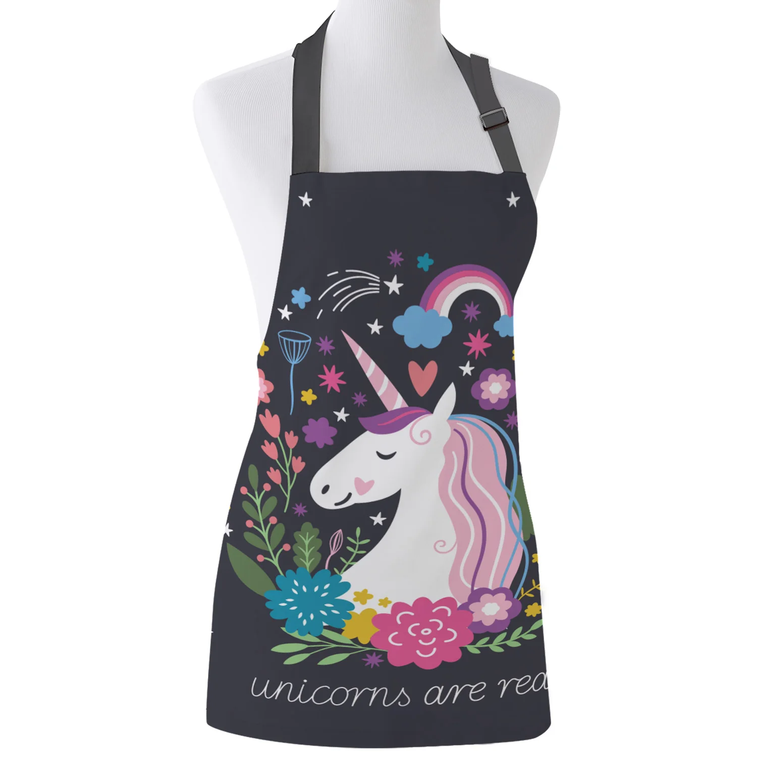 Чистый и единорог фартуки с принтом кухня домашний холст нагрудник для женщин