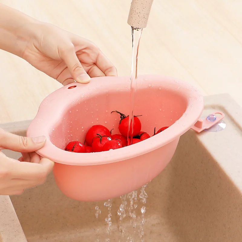 

Kitchen Triangular Sink Strainer Drain Vegetable Fruit Drainer Basket Suction Cup Sponge Rack Storage Tool Sink Filter Shelf