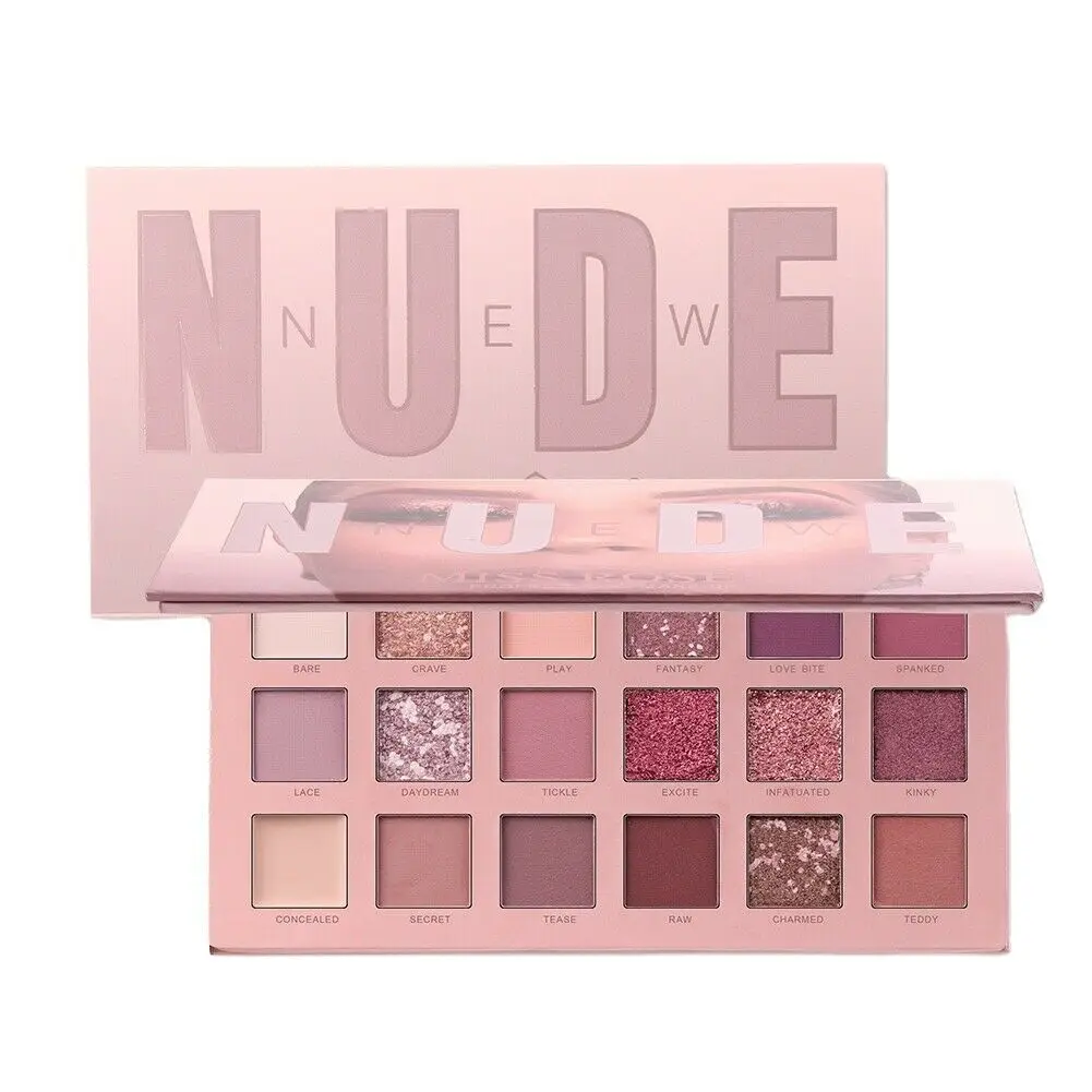 

NEW Makeup Rose Nude 18 Eye Shadow Colours Palette Plus Mirror