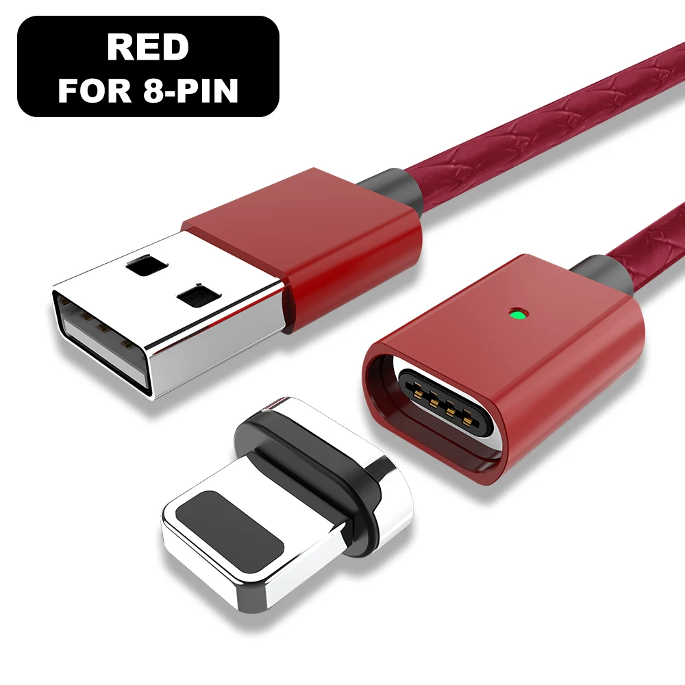 Red For iphone Vanniso 1 м 2 м микро USB кабель Магнитный кабель для iphone 3A Быстрая зарядка usb type C мобильный телефон быстрое зарядное устройство магнитный кабель для передачи данных - Цвет: Red For iphone