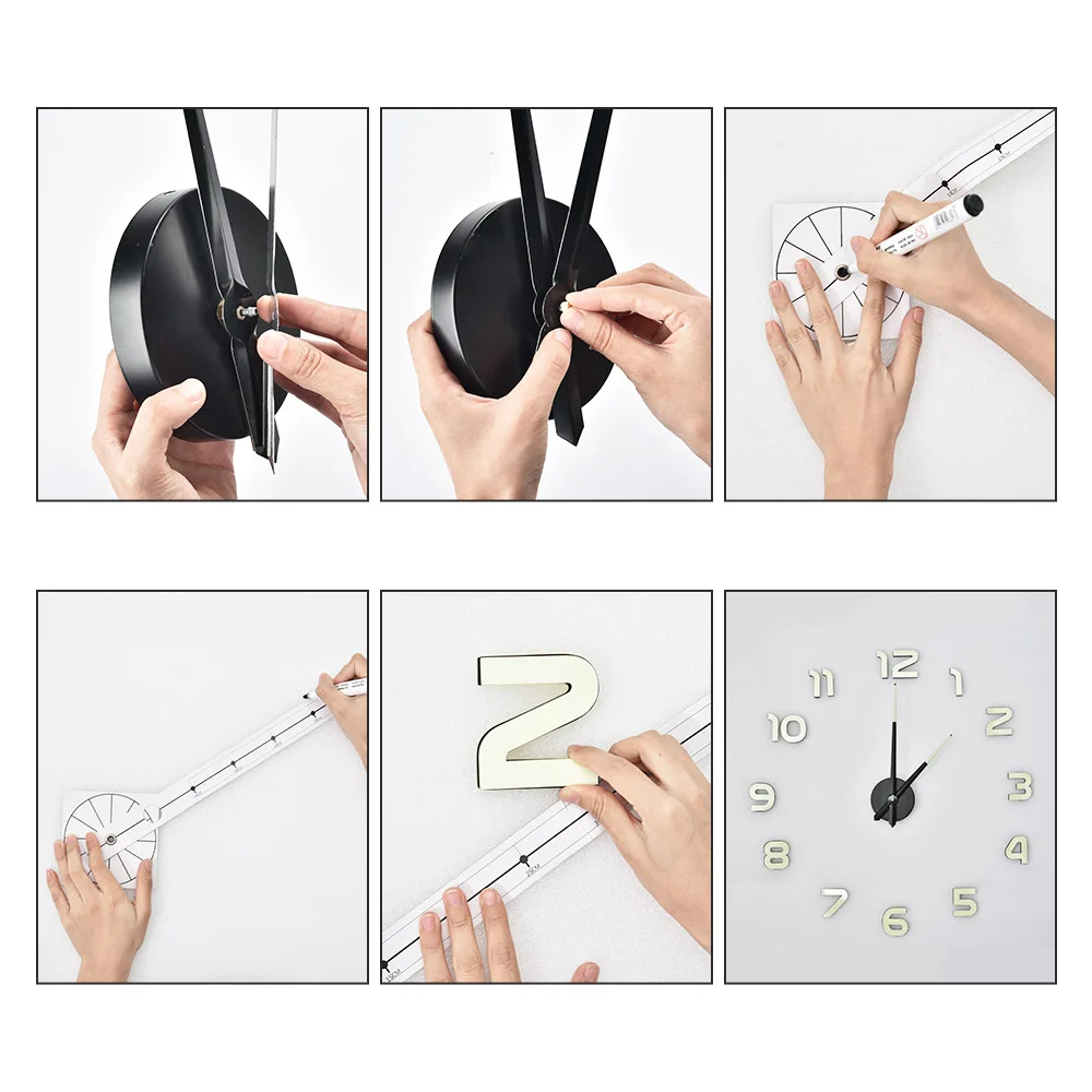 Светящиеся Настенные часы 3D кварцевый набор сделай сам большие акриловые