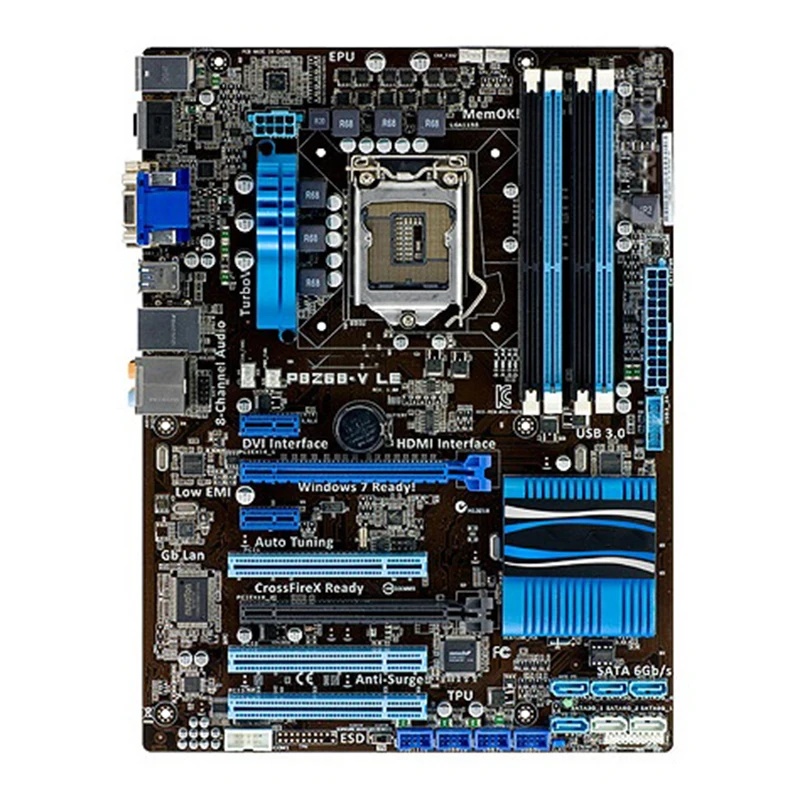Для ASUS P8Z68-V LE настольная материнская плата MB Intel Z68 LGA 1155 ATX DDR3 32GB SATA3.0 USB3.0 полностью протестированная