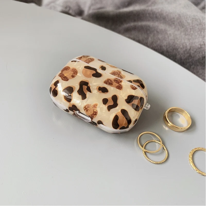 

Luxury Leopard glitter silicone case for Apple Airpods case protective cover Bluetooth Wireless Earphone Case for Airpods Pro