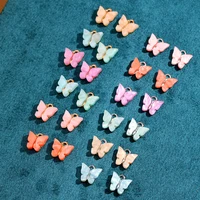 shinning acrylic resin lovely butterfly alloy charms pendant 12pcsset gold metal insect charm for diy neacklace accessories