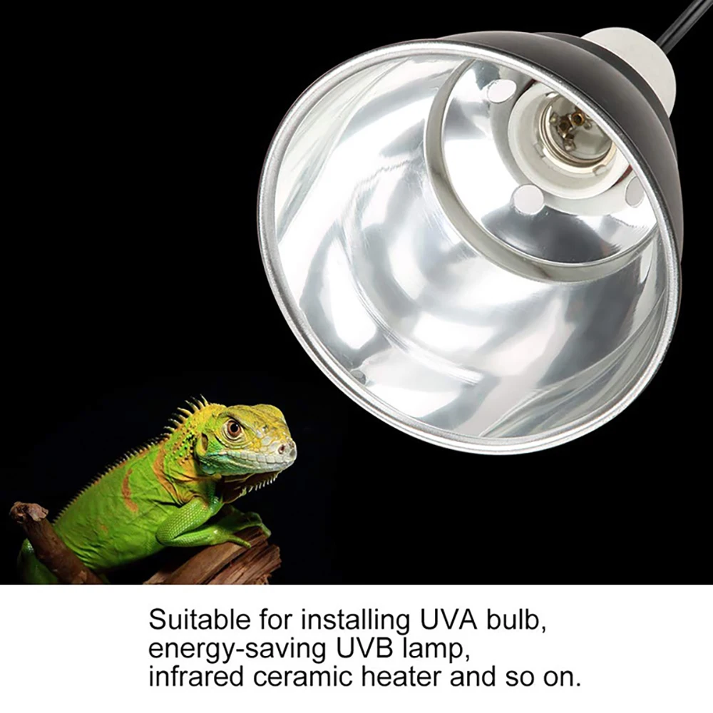

Dome Reptile Lamp Fixture Reptile UVB Light Fixture Optical Reflection Cover For Reptile Glass Terrariums For Home