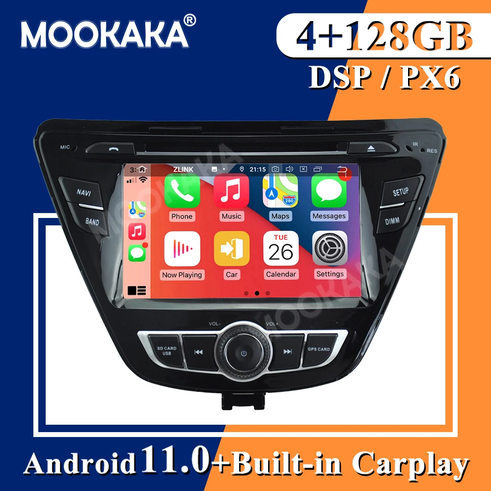 

4 ГБ ОЗУ Android 11,0 радио для HYUNDAI ELANTRA 2014 автомобильный DVD-плеер с GPS-навигацией радио магнитофон карта аудио