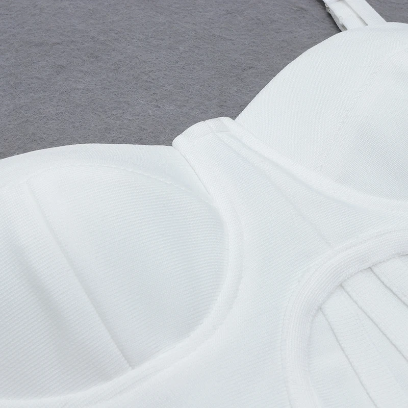 

Free Shipping Wholesale Summer Women's Dress White Spaghetti Strap Strapless Mini Sexy Celebrity Cocktail Party Bandage Dress