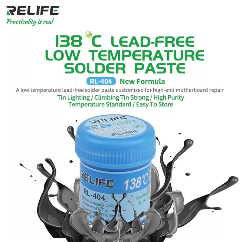 

Newest Rl-404 138 ° C Low Temperature Low Temperature Lead-free Solder Paste For High-end Motherboard Repair