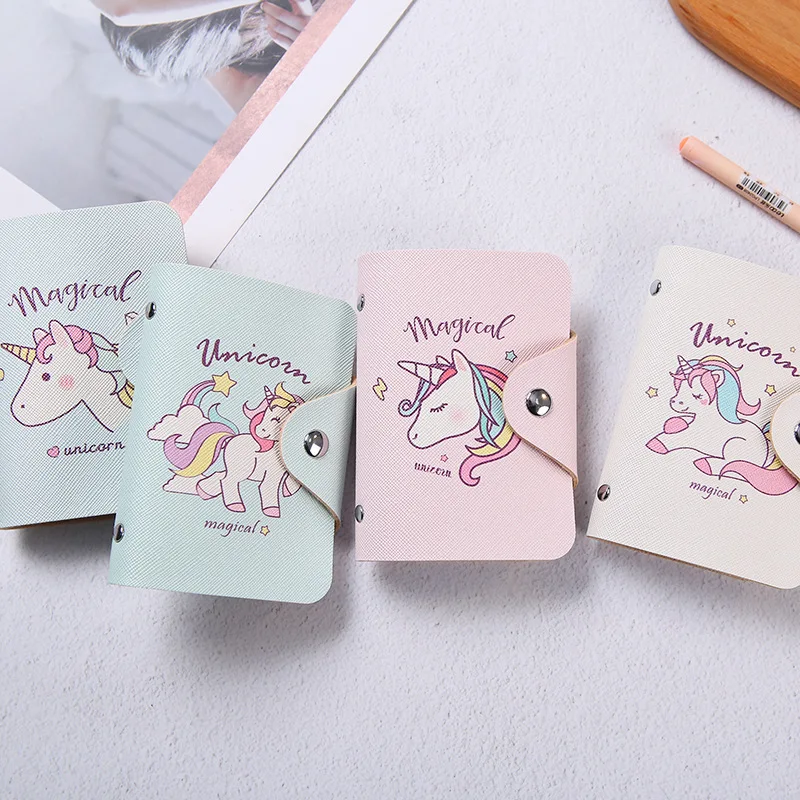 20 битов держатель для ID карт Единорог из искусственной кожи кошелек кредитных