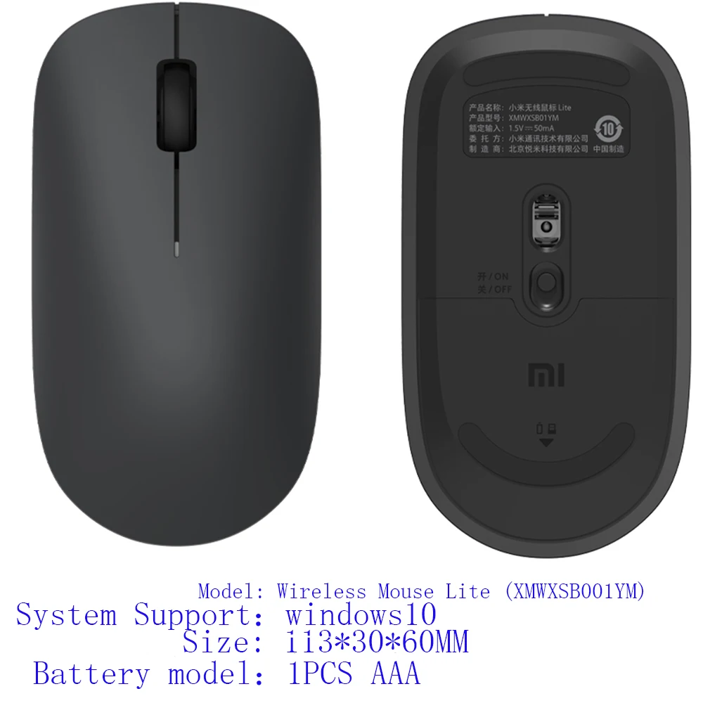 mouse lite Оригинальная беспроводная мышь Xiao mi, 2,4 ГГц, универсальная мышь Ga mi ng, Xiaomi mi, mi ni, портативная мышь для Xiaomi mi, pad, Windows - Цвет: mouse lite