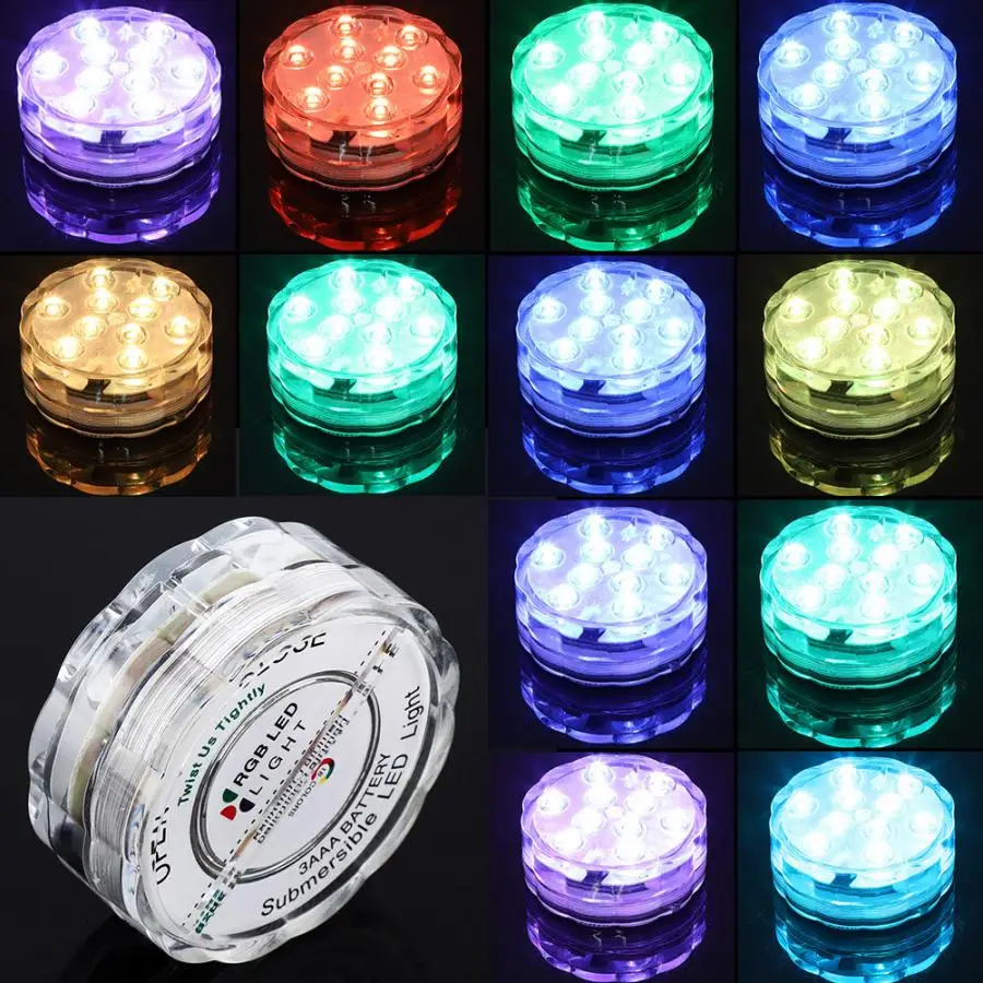 4 шт. RGB подводный светильник s + 4PcsRemote Управление Водонепроницаемый