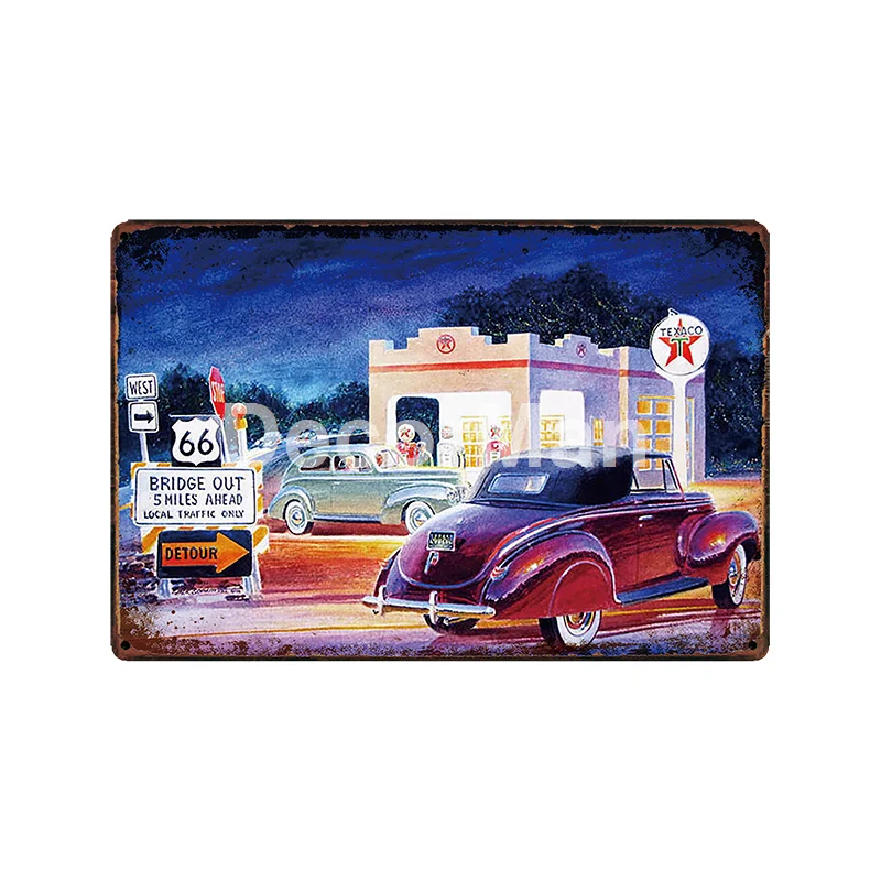 [DecorMan] sinclear Texaco бензиновая станция моторная масляная металлическая Картина Бар