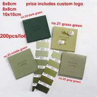 100pcs 200pcs 8x8 9x9 10x10cm custom flap envelope pouch microfiber jewelry olive green small bag earring ring necklace pouches