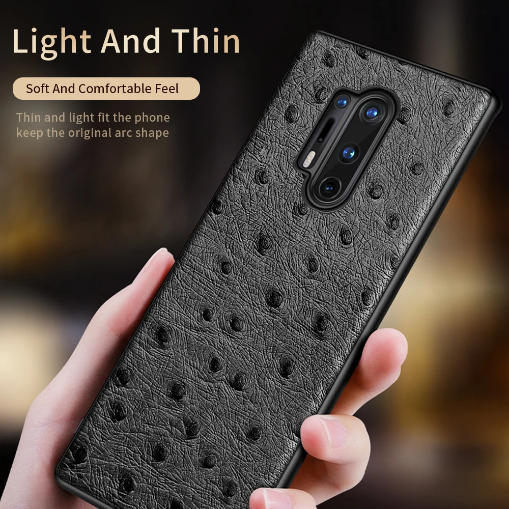 Рельефный кожаный чехол Langsidi Ostrich для Oneplus 8 Pro 8T 7T 7 6T 6 роскошные чехлы oneplus nord 2 n100 n10