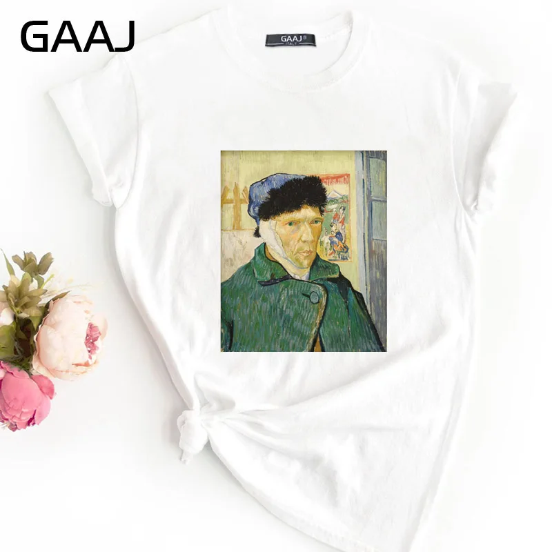 GAAJ "Van Gogh Van Goghing Van Gone", Футболка для женщин, женские футболки, одноцветная Футболка с принтом размера плюс, дизайнерская футболка для влюбленных 8YCDH