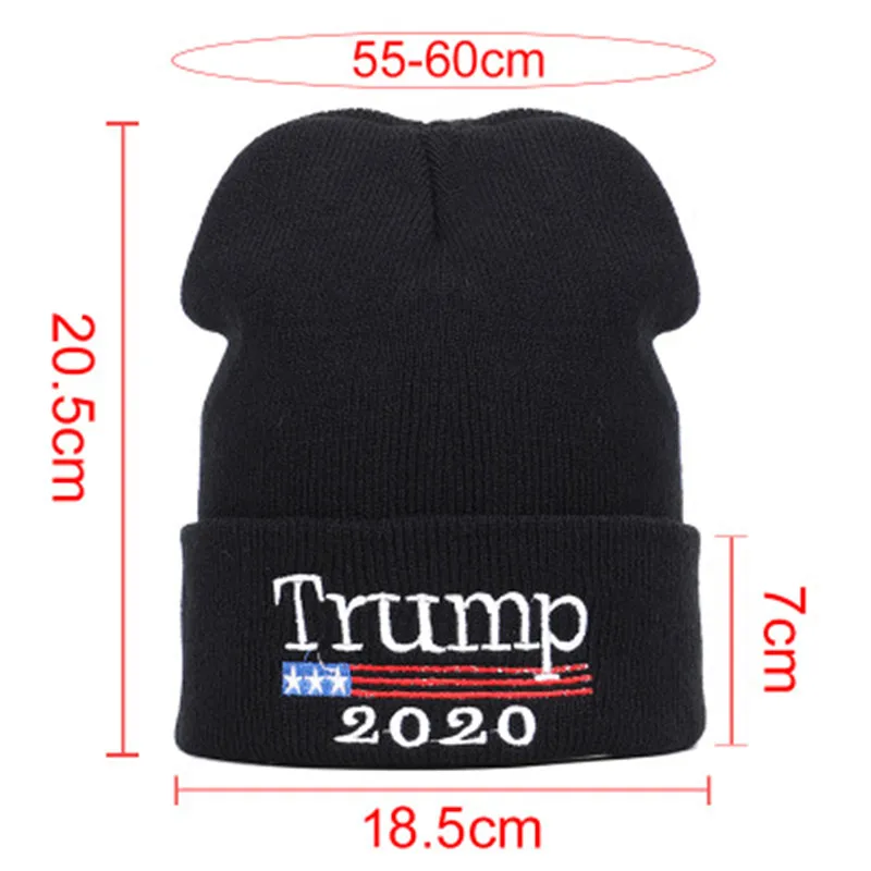 

2020 Trump Knitted Cap Re-Election make America Great again Red Beanies Skullies Hat Embroidery USA Flag Cotton autumn winter