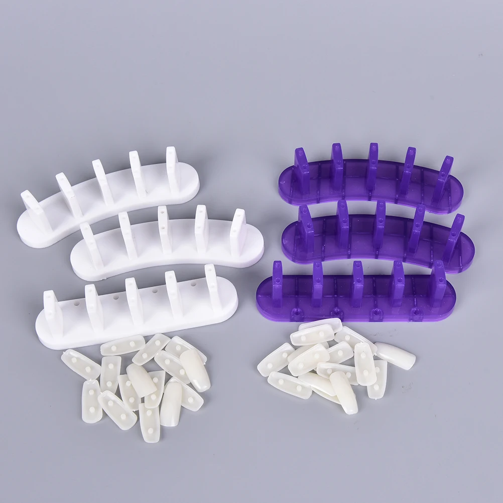 

10pcs Practice Nail Tips Salon Manicure Nail Tools + 3Pcs Dismountable Practice Removable Nail Training Holder