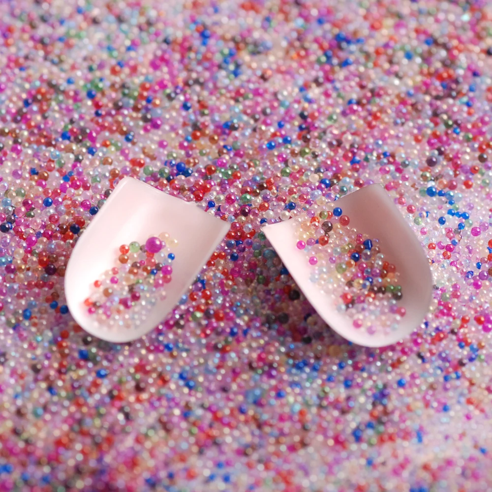 

0.8-1.0MM Mini Caviar The Shape Of Round Nail Art Crystal Glass Bead For DIY Handmade Nail Art Decorations 20g/Bag