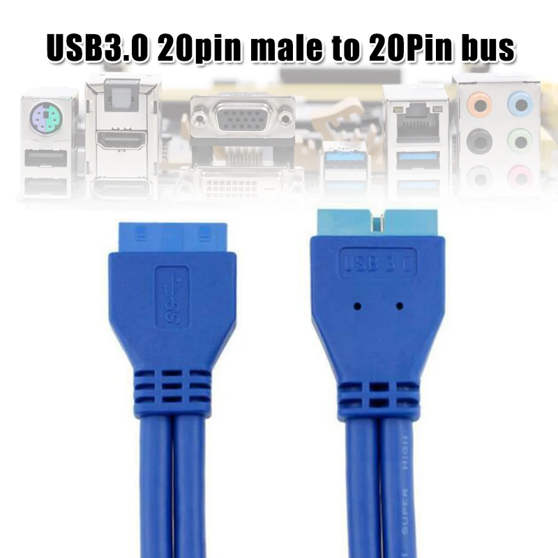 Материнская плата USB 3 0 20 Pin гнездо Папа-мама удлинитель Кабель HSJ-19 | Электроника