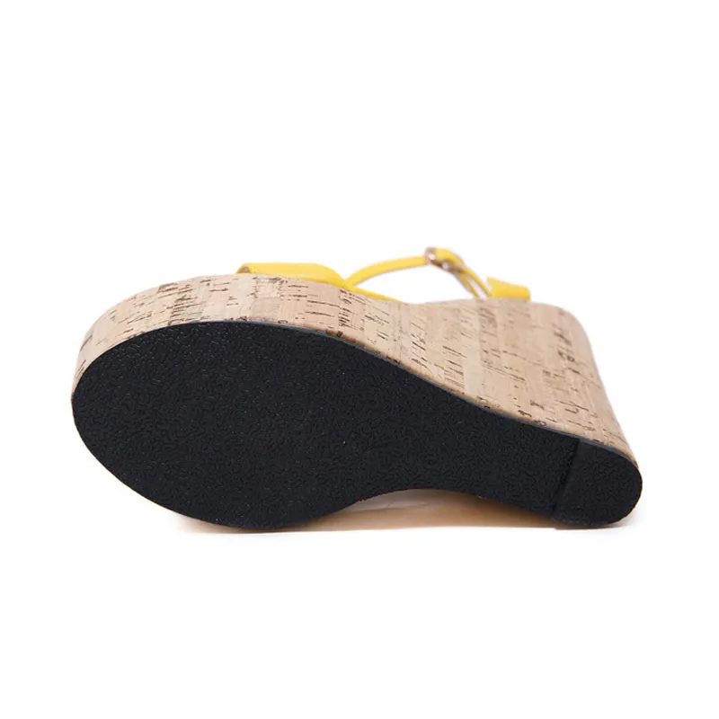 Прозрачная обувь Обувь на танкетке Женские сандалии платформе с открытым носком