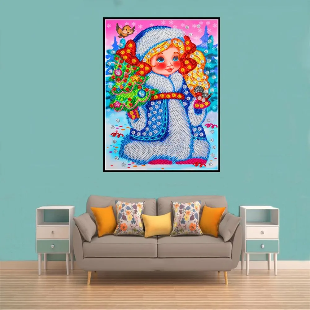 

5D Diamond Christmas Kit Crystal Decor Dril Embroidery Girl Rhinestone