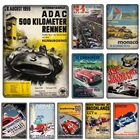 Винтажный гоночный автомобиль жестяной знак Монако большой зуб 24 часа Du Mans металлический постер Бар Паб гараж ремесленный постер Настенный декор