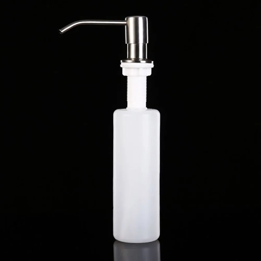 

300ml Kitchen Sink Liquid Soap Dispenser Stainless Steel Plastic Bottles Sink Sanitizer Pump Organizer Household Supplies
