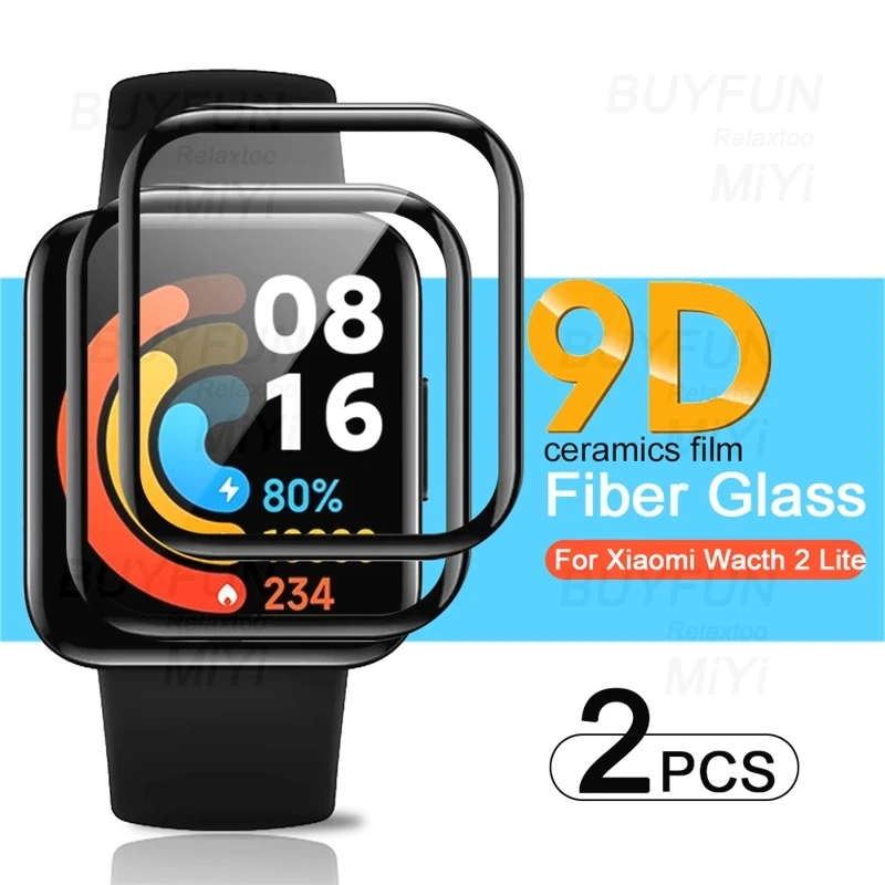 

Изогнутая Стекловолоконная защитная пленка 9D для смарт-часов Redmi Watch 2, 2 шт.
