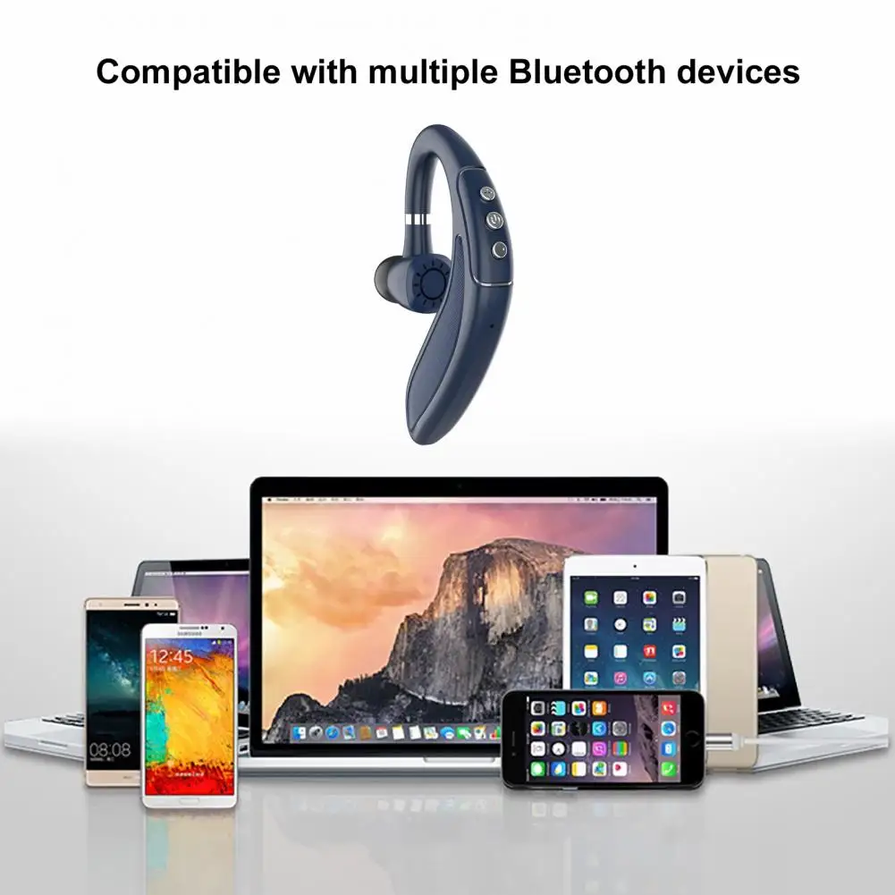 

Stereo Wireless Bluetooth 5.0 Earphone Earhook Business Headset with Mic Handsfree Music Earphones For iPhone Samsung