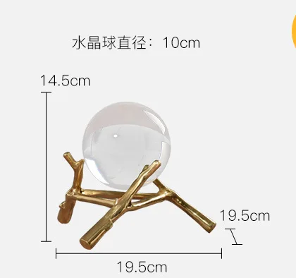 

White crystal ball creative home desk study TV cabinet porch ornaments