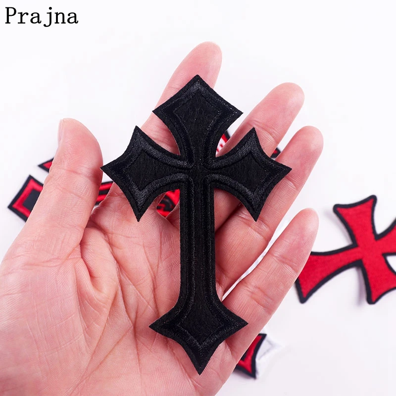 

New Arrival 1PCS/10PCS Cross Embroidered Patches Iron Sew On Jeans Coat Tshirt Bag Shoe Hat Decor Repair Motif Emblem Accessory